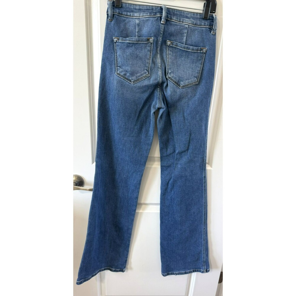 Kancan High Rise Wide Leg long Jeans Medium Wash faux front Pocket Size 5/26 - Picture 2 of 5